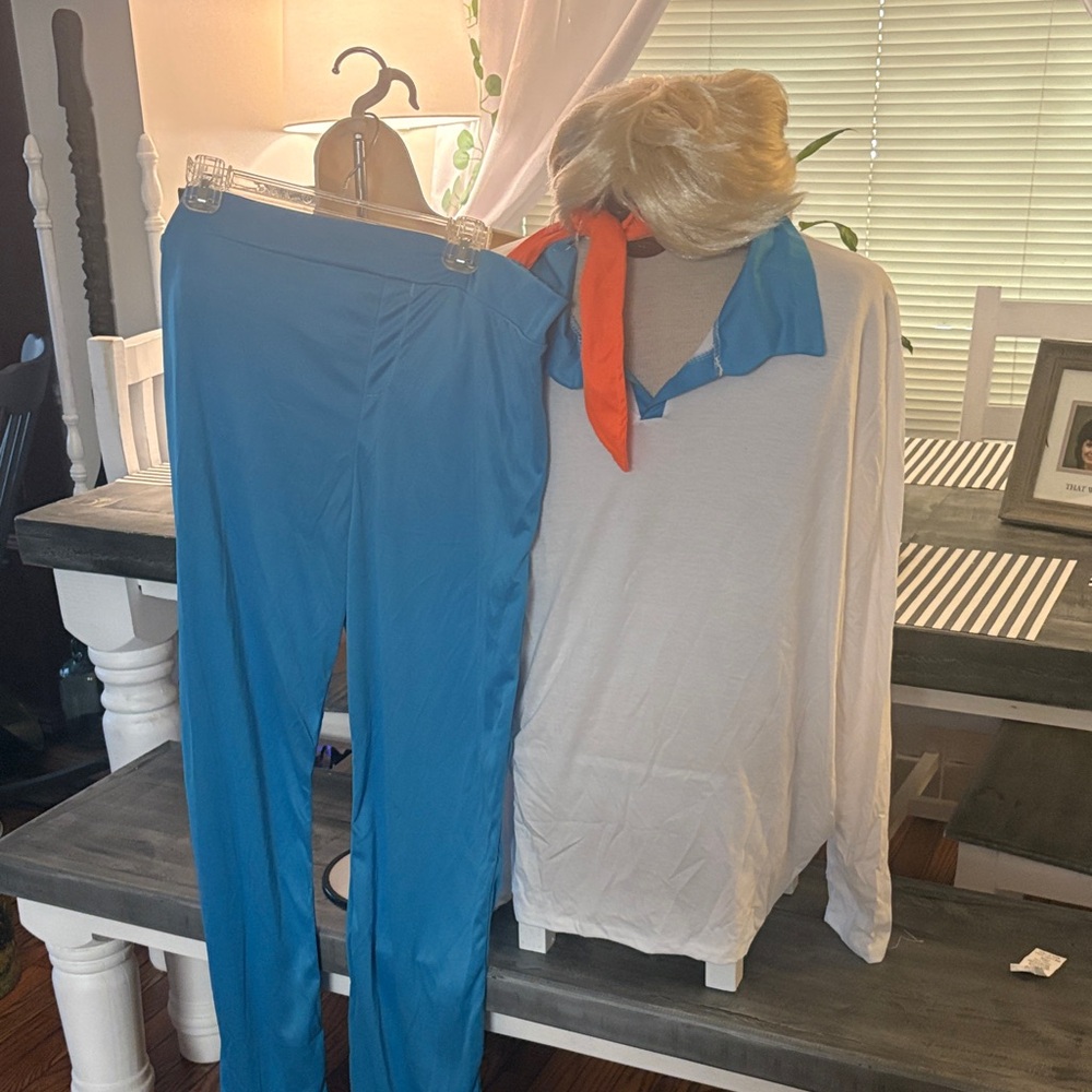 Scooby Doo Fred Blue and White Men's Costume Set